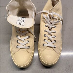 Veja Cream Canvas Low-Top Sneakers